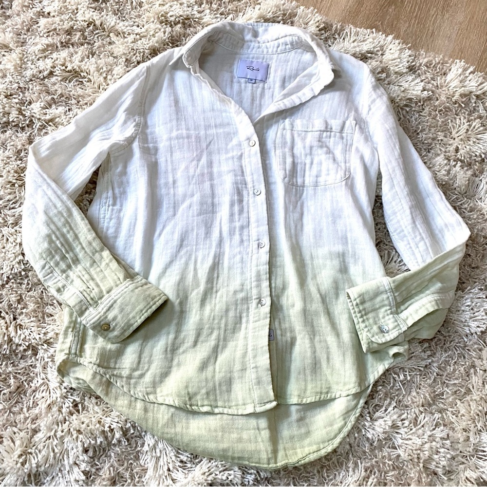 Rails Ellis Button Down Blue Mint Ombre Dip Dye T… - image 3